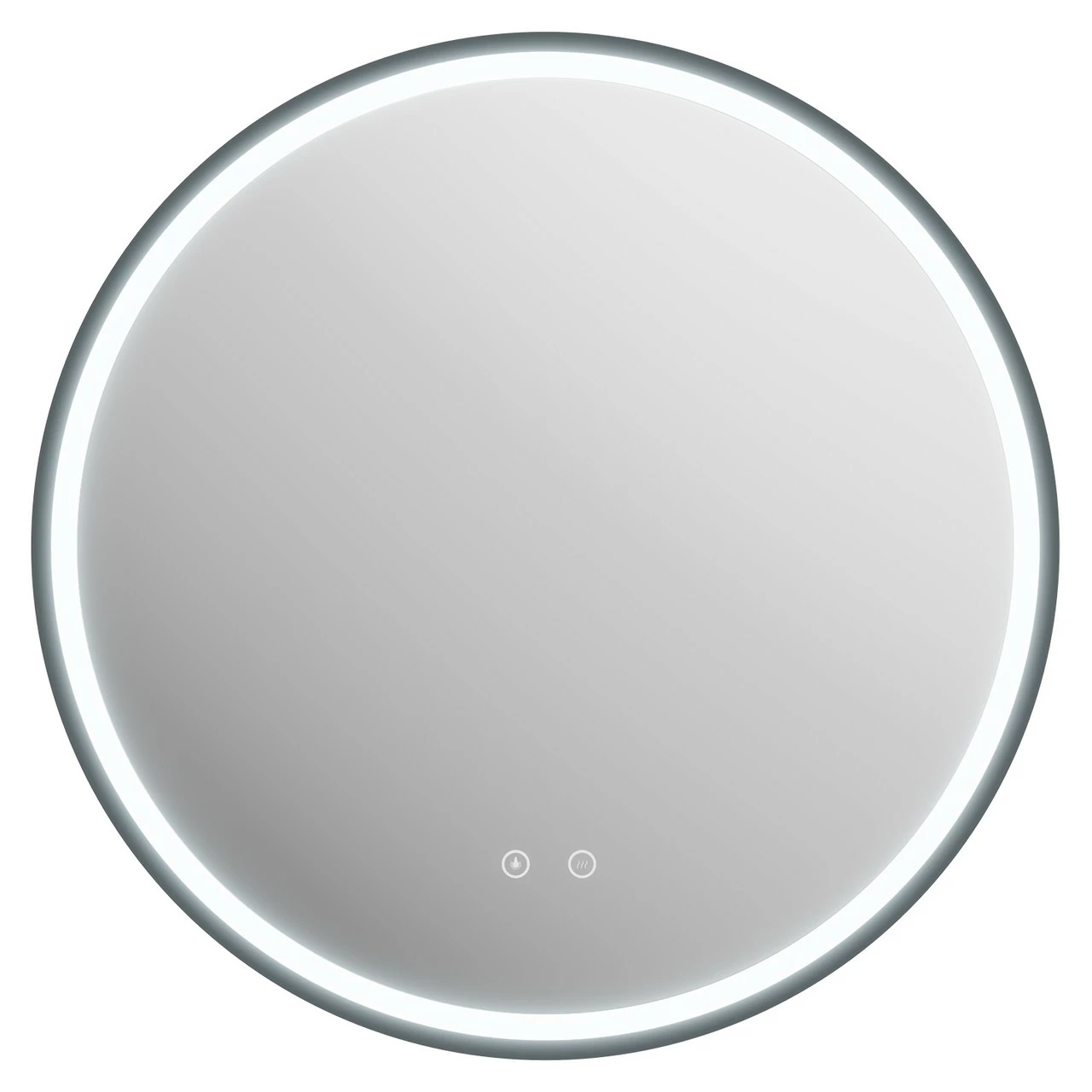 Colore Round Matt Black 600mm LED Illuminated Bathroom Mirror With Demister And Touch Sensor - Image 2
