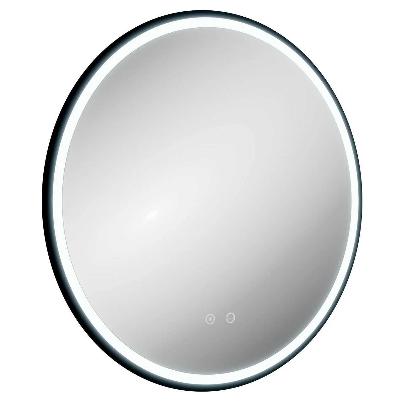 Colore Round Matt Black 600mm LED Illuminated Bathroom Mirror With Demister And Touch Sensor - Image 3