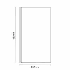 Colore Square Matt Black 770mm Single Section Square Bath Shower Screen 7 Colore Square Matt Black 770mm Single Section Square Bath Shower Screen -Wholesaledomestic Shop colore matt black 770mm single section square corner bath shower screen line side 02198.1652444881