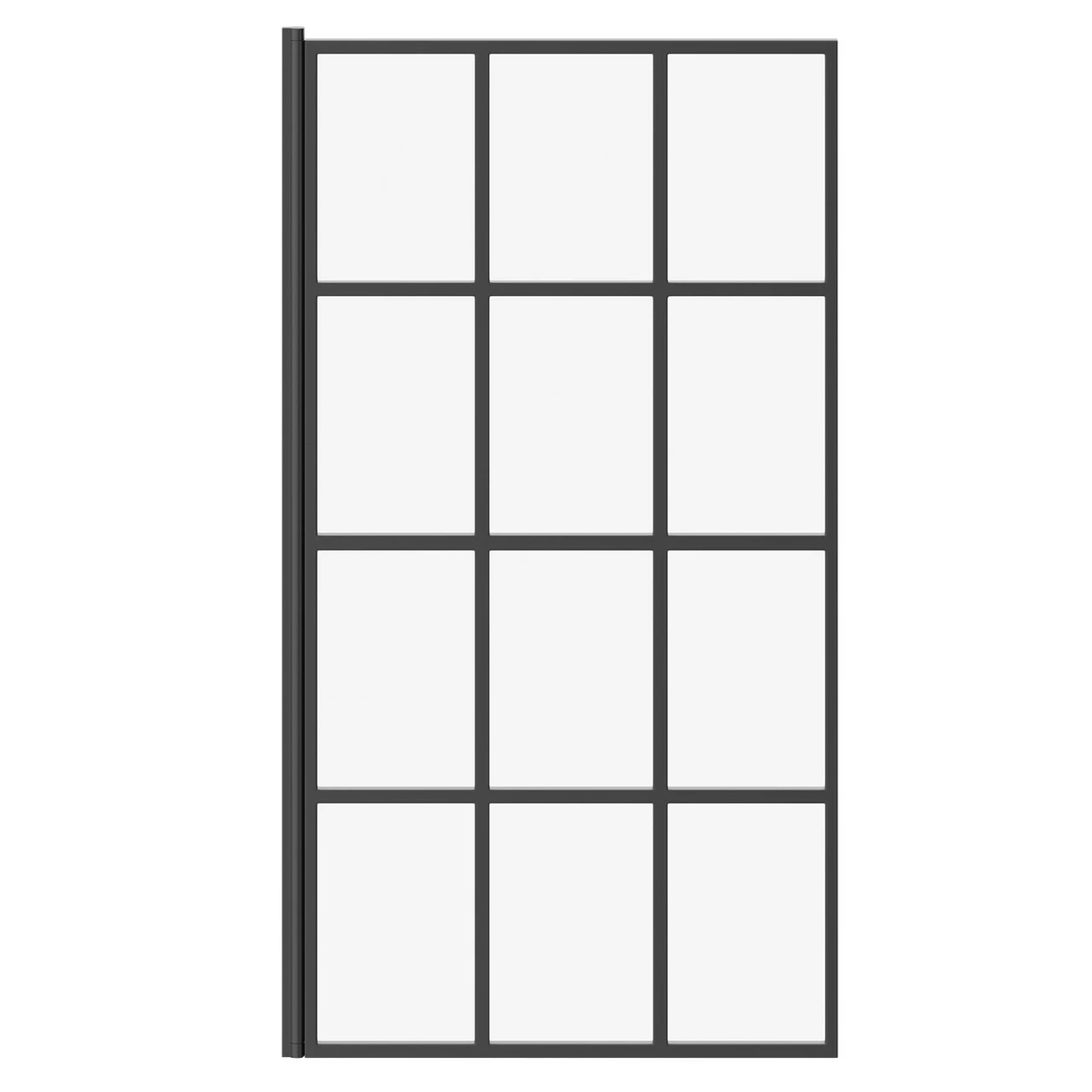 Colore Matt Black Framed Design 790mm Single Section Square Corner Bath Shower Screen 5 Colore Matt Black Framed Design 790mm Single Section Square Corner Bath Shower Screen - Image 3