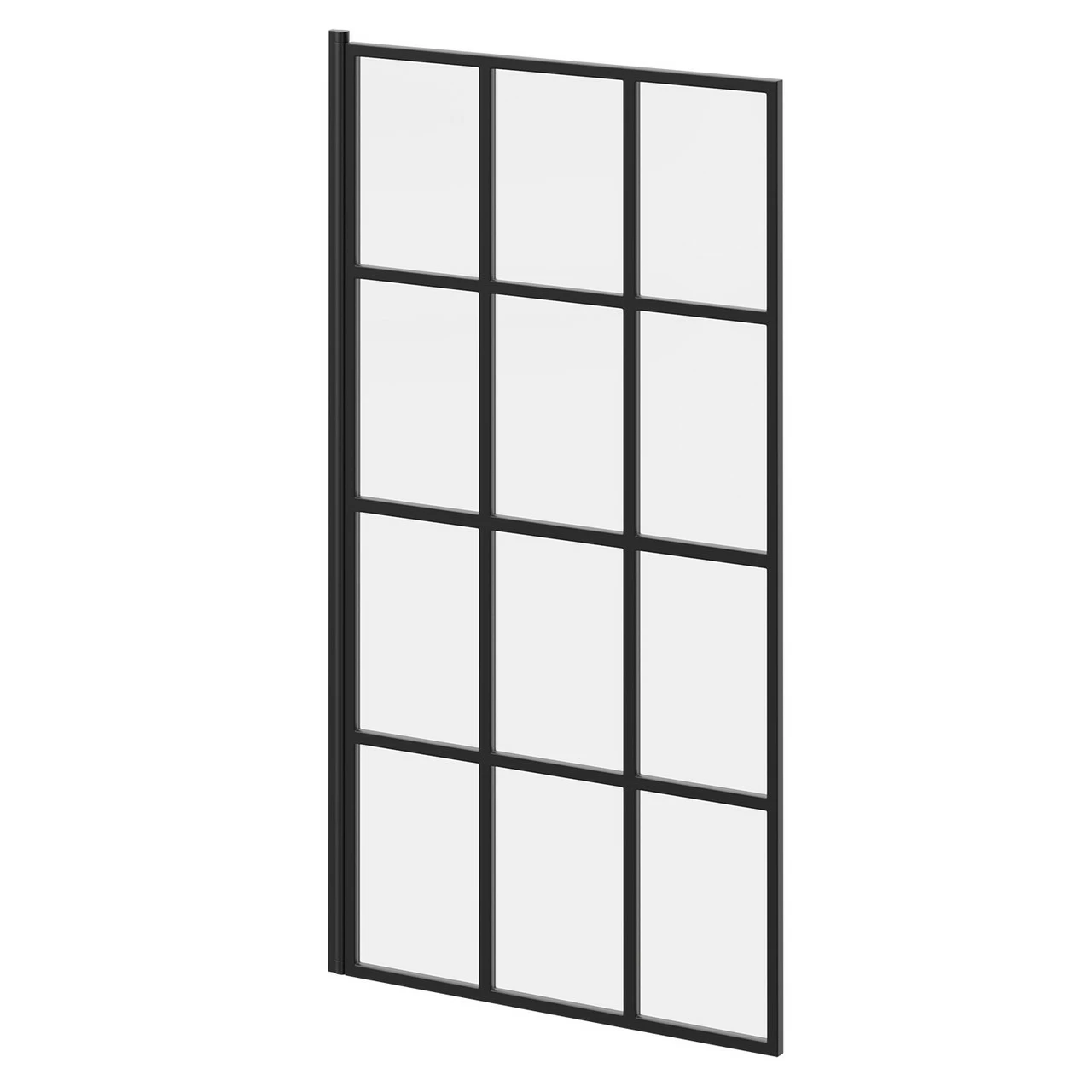 Colore Matt Black Framed Design 790mm Single Section Square Corner Bath Shower Screen 4 Colore Matt Black Framed Design 790mm Single Section Square Corner Bath Shower Screen - Image 2