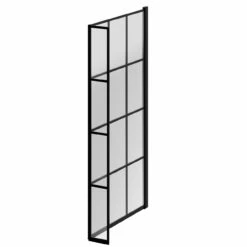 Colore Matt Black Framed Design 808mm Hinged L Shaped Bath Shower Screen