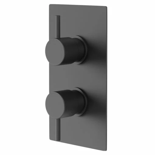 Colore Round Matt Black Concealed Twin Thermostatic Shower Valve - 1 Outlet -Wholesaledomestic Shop colore matt black round concealed twin thermostatic shower valve right 75908.1652444942