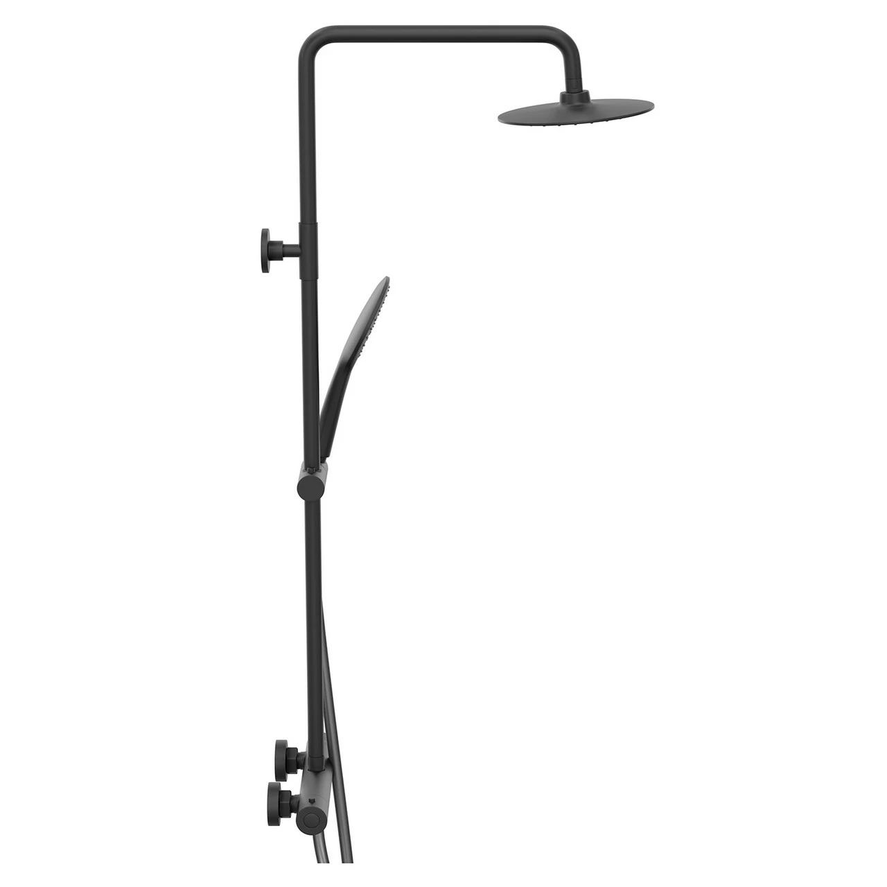 Colore Round Matt Black Thermostatic Rigid Riser Kit And Handset Shower System 6 Colore Round Matt Black Thermostatic Rigid Riser Kit And Handset Shower System - Image 4