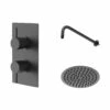 Colore Matt Black Twin Thermostatic Valve Mixer Shower With Round Fixed Head And Wall Arm - 1 Outlet 1 Colore Matt Black Twin Thermostatic Valve Mixer Shower With Round Fixed Head And Wall Arm - 1 Outlet -Wholesaledomestic Shop colore matt black twin thermostatic valve mixer shower with round fixed head and wall arm right 05727.1660769317
