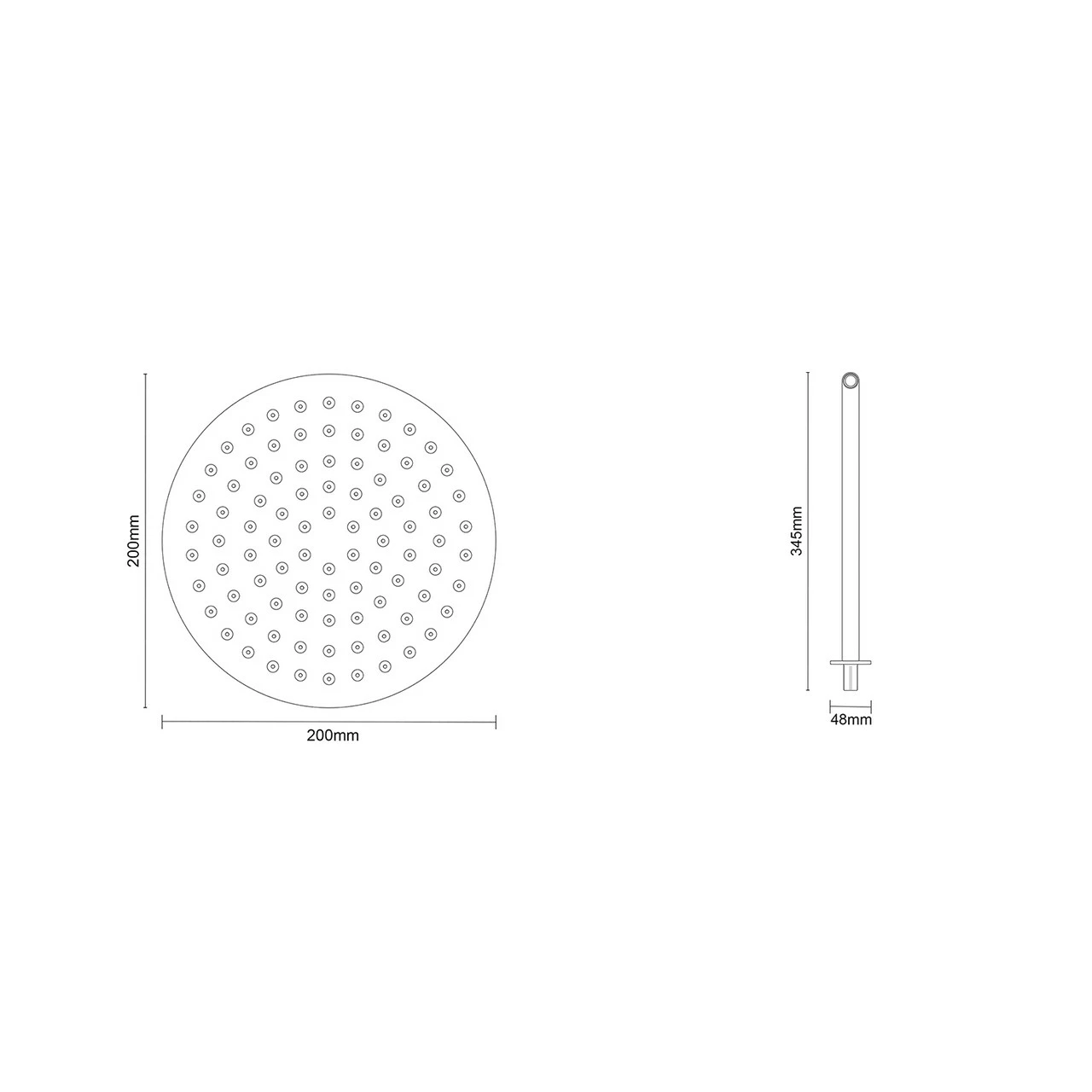 Colore Round Brushed Brass 200mm Thin Fixed Shower Head And Wall Arm 8 Colore Round Brushed Brass 200mm Thin Fixed Shower Head And Wall Arm - Image 6