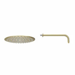 Colore Round Brushed Brass 200mm Thin Fixed Shower Head And Wall Arm 11 Colore Round Brushed Brass 200mm Thin Fixed Shower Head And Wall Arm -Wholesaledomestic Shop colore round brushed brass 200mm thin fixed shower head and wall arm side 99859.1678115178