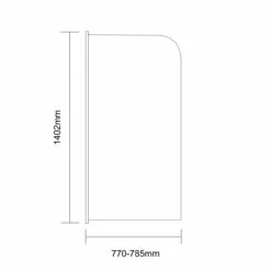 Colore Round Brushed Brass 770mm Single Section Bath Shower Screen 13 Colore Round Brushed Brass 770mm Single Section Bath Shower Screen -Wholesaledomestic Shop colore round brushed brass 770mm single section bath shower screen line side 06131.1658133000