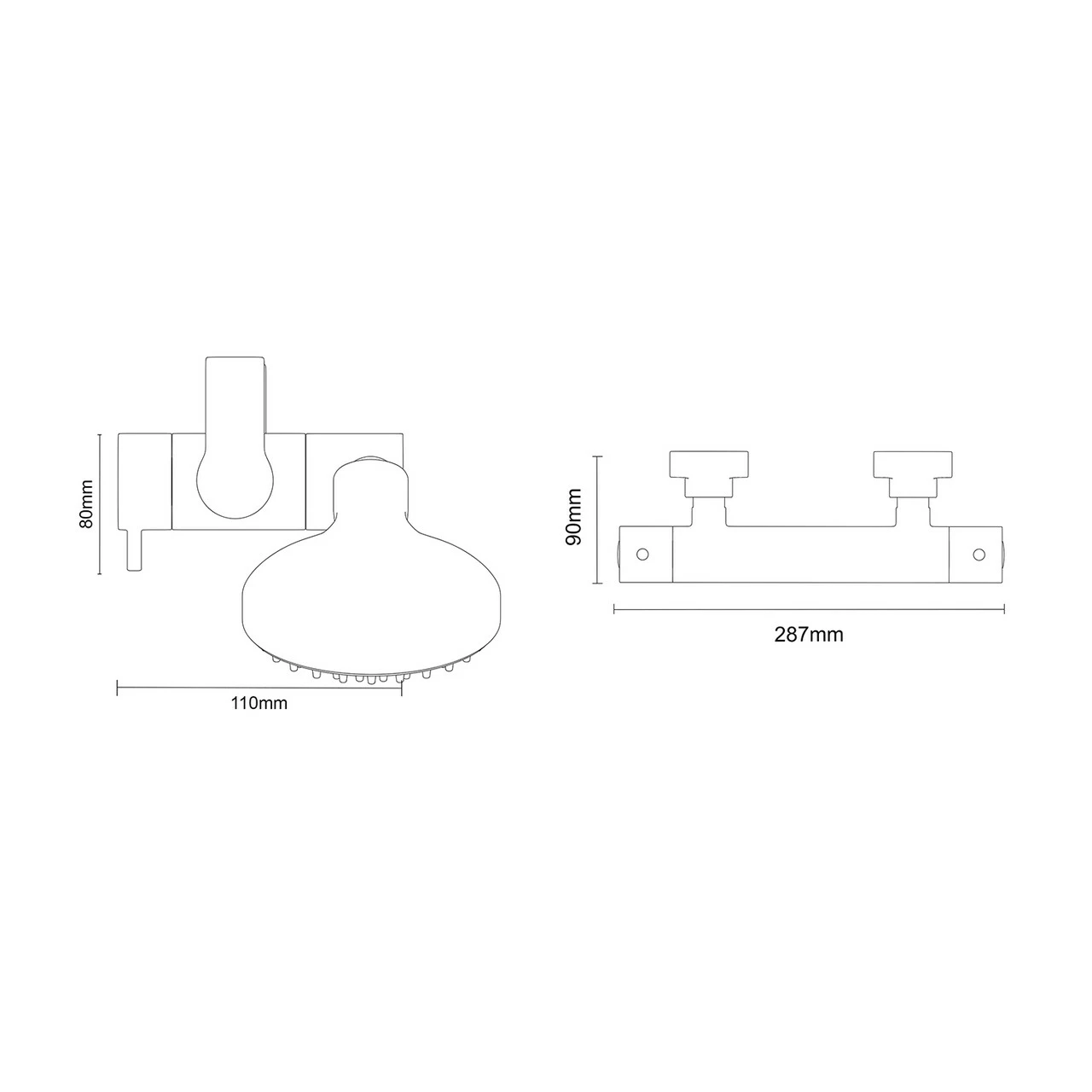 Colore Round Brushed Brass Thermostatic Bar Valve Mixer Shower With Round Slide Rail Kit - Image 6