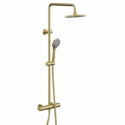 Colore Round Brushed Brass Thermostatic Rigid Riser Kit And Handset Shower System 10 Colore Round Brushed Brass Thermostatic Rigid Riser Kit And Handset Shower System -Wholesaledomestic Shop colore round brushed brass thermostatic rigid riser kit and handset shower system left 95816.1676460092