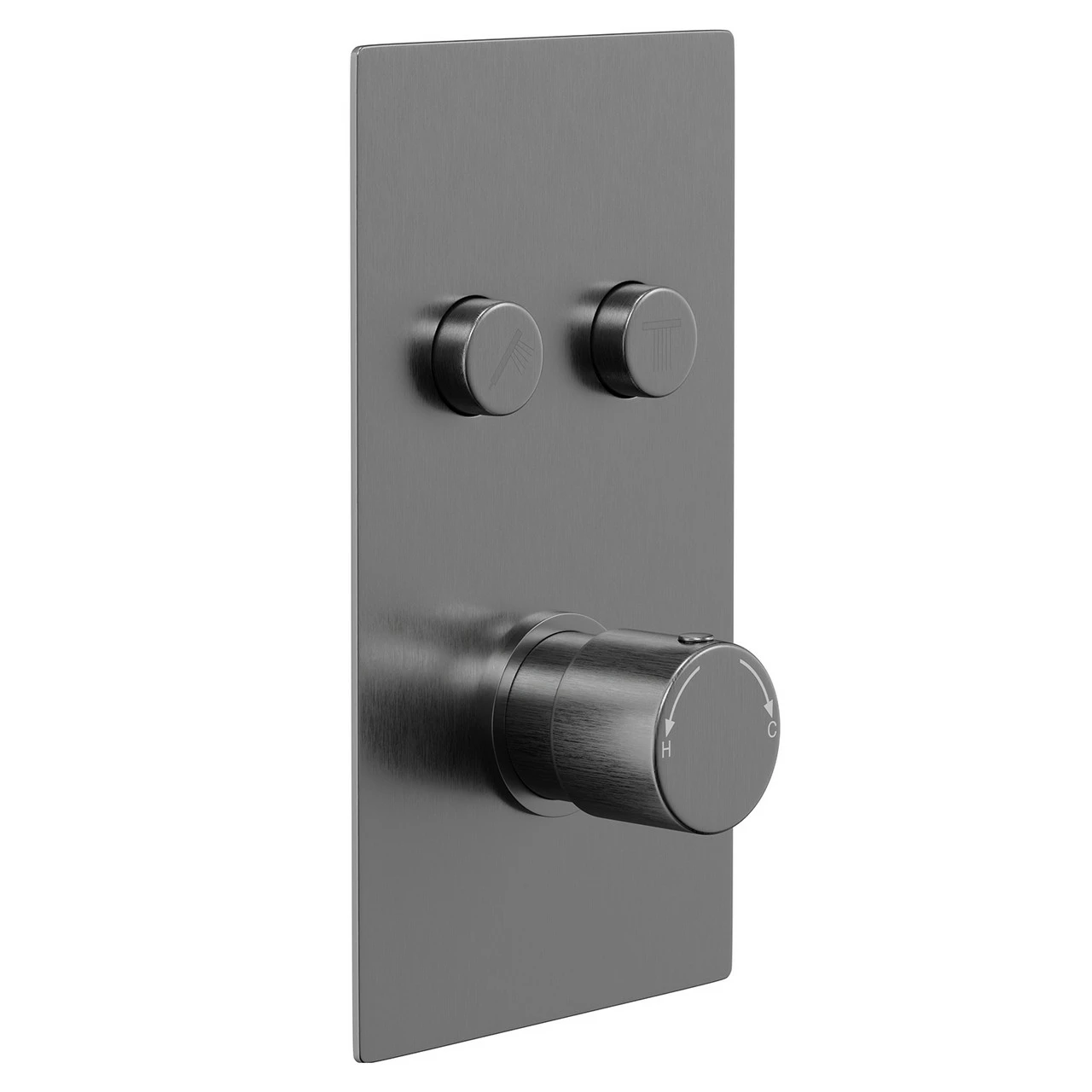 Colore Round Gunmetal Grey Concealed Push Button Shower Valve - 2 Outlet 5 Colore Round Gunmetal Grey Concealed Push Button Shower Valve - 2 Outlet - Image 3