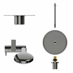 Colore Round Gunmetal Grey Concealed Triple Thermostatic Shower Valve Including 300mm Fixed Shower Head With Wall Arm And Slide Rail Kit - 2 Outlet 12 Colore Round Gunmetal Grey Concealed Triple Thermostatic Shower Valve Including 300mm Fixed Shower Head With Wall Arm And Slide Rail Kit - 2 Outlet -Wholesaledomestic Shop colore round gunmetal grey concealed triple thermostatic shower valve including 300mm fixed shower head with wall arm and slide rail kit top 55139.1672833236