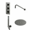 Colore Round Gunmetal Grey Concealed Triple Thermostatic Valve Mixer Shower Including 300mm Fixed Shower Head With Wall Arm And Shower Outlet Holder With Kit - 2 Outlet 2 Colore Round Gunmetal Grey Concealed Triple Thermostatic Valve Mixer Shower Including 300mm Fixed Shower Head With Wall Arm And Shower Outlet Holder With Kit - 2 Outlet -Wholesaledomestic Shop colore round gunmetal grey concealed triple thermostatic valve mixer shower including 300mm fixed shower head with wall arm and shower outlet holder with kit right 17390.1672833238