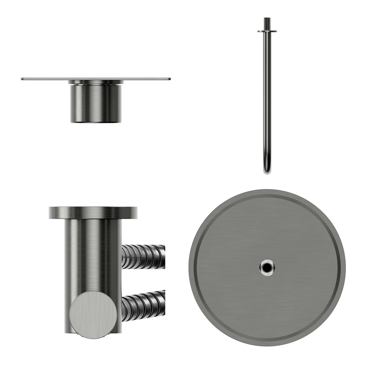Colore Round Gunmetal Grey Concealed Triple Thermostatic Valve Mixer Shower Including 300mm Fixed Shower Head With Wall Arm And Shower Outlet Holder With Kit - 2 Outlet 7 Colore Round Gunmetal Grey Concealed Triple Thermostatic Valve Mixer Shower Including 300mm Fixed Shower Head With Wall Arm And Shower Outlet Holder With Kit - 2 Outlet - Image 5