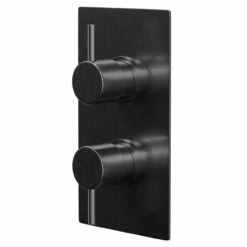 Colore Round Gunmetal Grey Concealed Twin Thermostatic Shower Valve - 1 Outlet