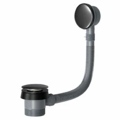 Colore Round Gunmetal Grey Easy Clean Sprung Click Clack Bath Waste