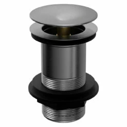 Colore Round Gunmetal Grey Moon Cap Unslotted Click Clack Basin Waste