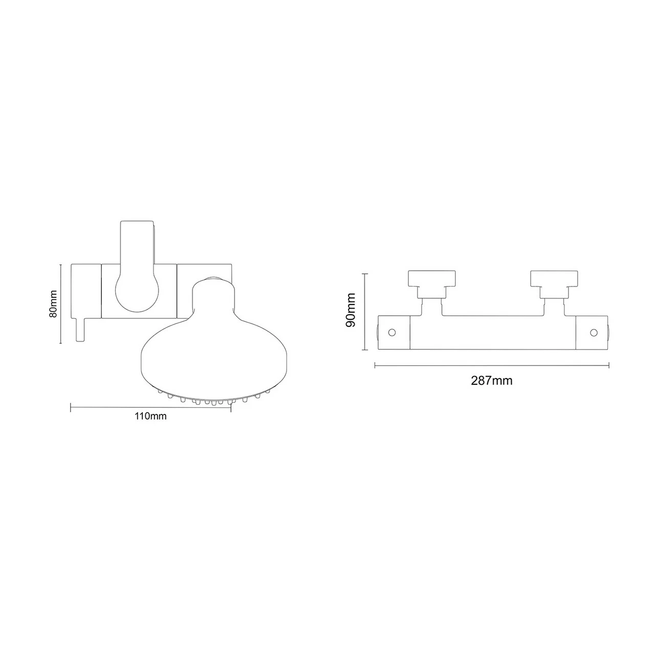 Colore Round Gunmetal Grey Thermostatic Bar Valve Mixer Shower With Round Slide Rail Kit 8 Colore Round Gunmetal Grey Thermostatic Bar Valve Mixer Shower With Round Slide Rail Kit - Image 6