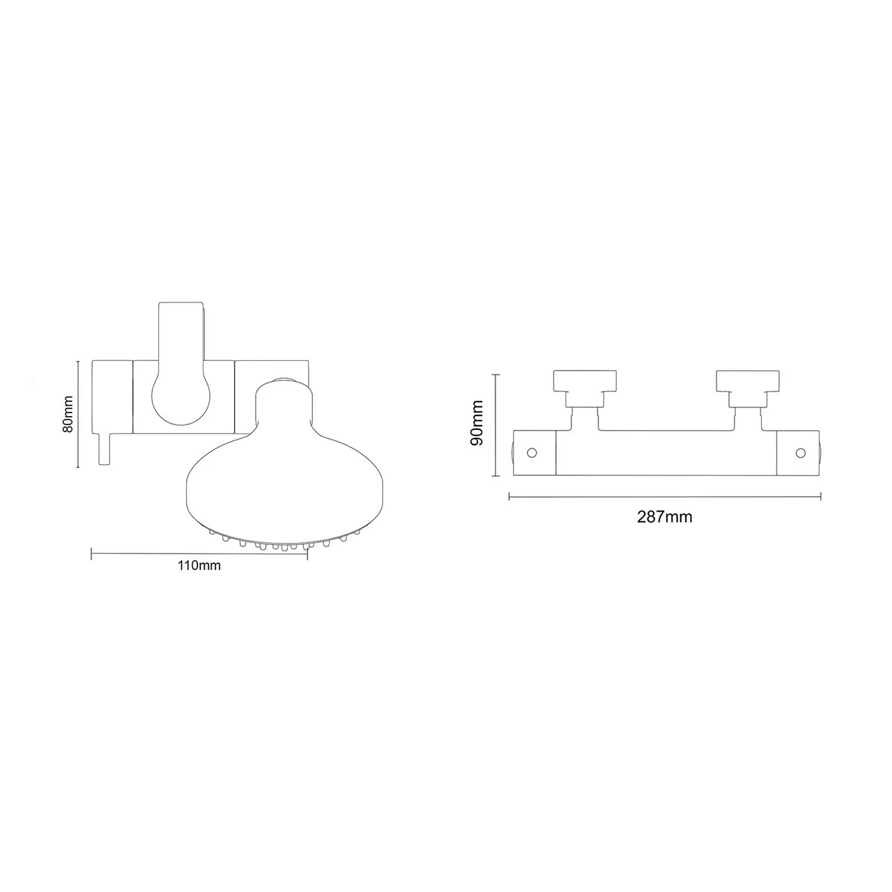 Colore Round Matt Black Thermostatic Bar Valve Mixer Shower With Round Slide Rail Kit - Image 6
