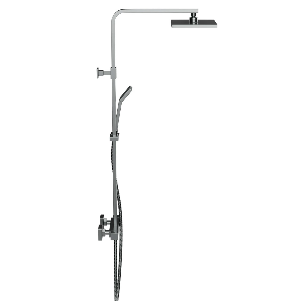 Colore Square Gunmetal Grey Thermostatic Rigid Riser And Handset Shower System 6 Colore Square Gunmetal Grey Thermostatic Rigid Riser And Handset Shower System - Image 4