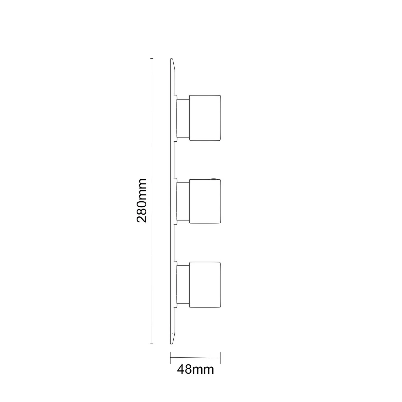 Colore Square Matt Black Concealed Square Triple Thermostatic Shower Valve - 2 Outlet 8 Colore Square Matt Black Concealed Square Triple Thermostatic Shower Valve - 2 Outlet - Image 6