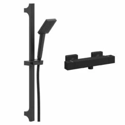 Colore Square Matt Black Thermostatic Bar Valve Mixer Shower With Square Slide Rail Kit 10 Colore Square Matt Black Thermostatic Bar Valve Mixer Shower With Square Slide Rail Kit -Wholesaledomestic Shop colore square matt black thermostatic bar valve mixer shower with square slide rail kit left 71354.1678443252