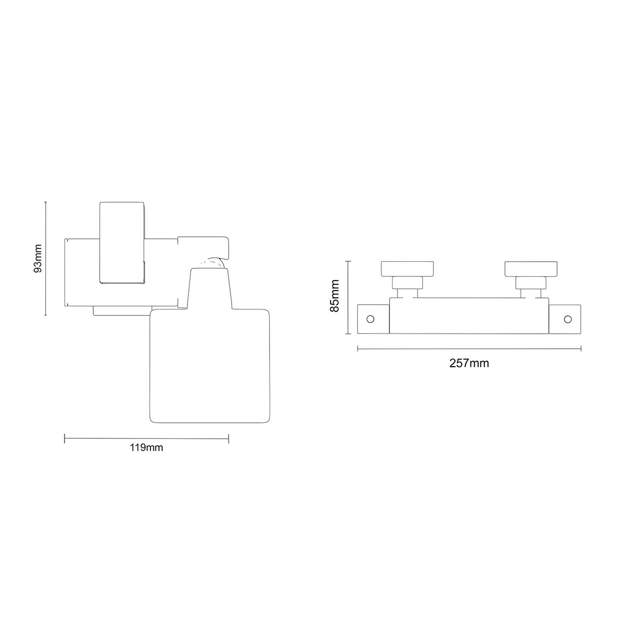 Colore Square Matt Black Thermostatic Bar Valve Mixer Shower With Square Slide Rail Kit 8 Colore Square Matt Black Thermostatic Bar Valve Mixer Shower With Square Slide Rail Kit - Image 6