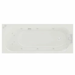 Compact 1600mm X 700mm 12 Jet Chrome V-Tec Single Ended Whirlpool Bath