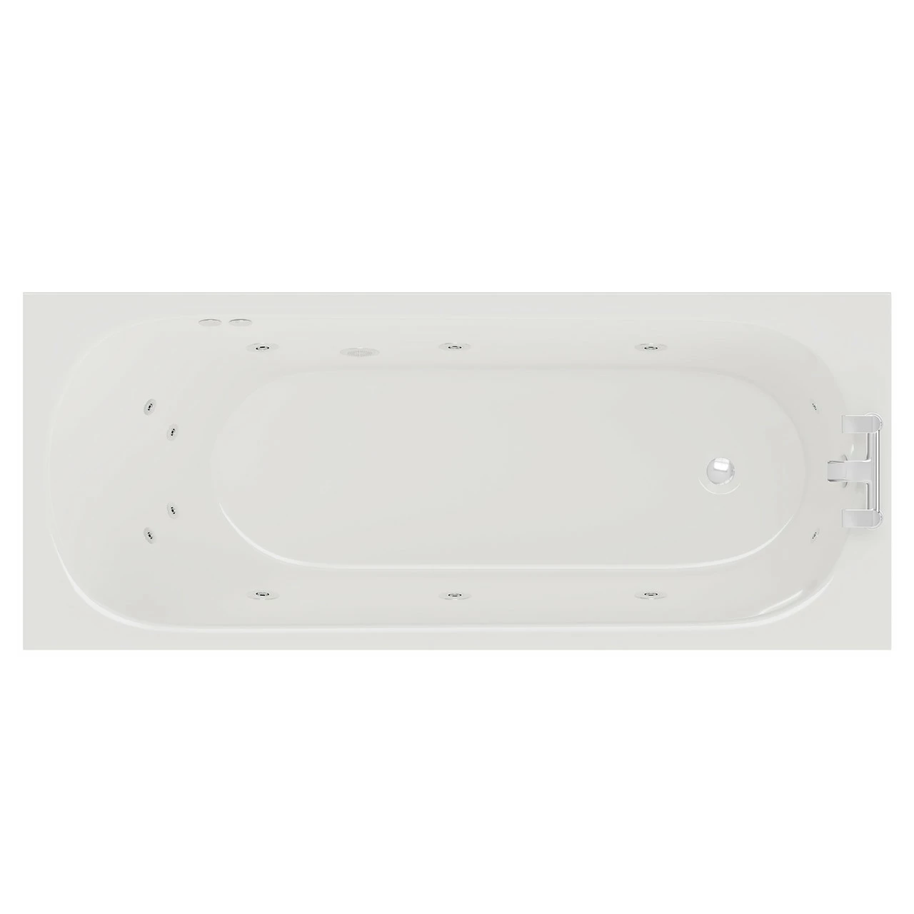 Compact 1700mm X 700mm 12 Jet Chrome Flat Jet Single Ended Whirlpool Bath 3 Compact 1700mm X 700mm 12 Jet Chrome Flat Jet Single Ended Whirlpool Bath