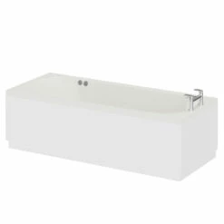 Wholesaledomestic Shop -Wholesaledomestic Shop compact 1700mm x 700mm 6 jet chrome flat jet single ended whirlpool bath right 43938.1691438813