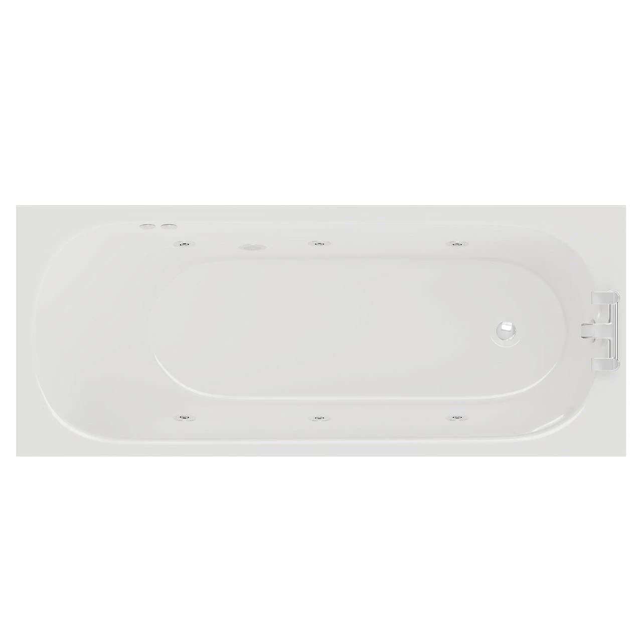 Compact 1700mm X 700mm 6 Jet Chrome Flat Jet Single Ended Whirlpool Bath 3 Compact 1700mm X 700mm 6 Jet Chrome Flat Jet Single Ended Whirlpool Bath