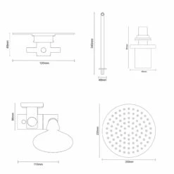 Windsor. Cross Polished Chrome Concealed Triple Thermostatic Shower Valve And 200mm Thin Round Fixed Head With Wall Arm And Clyde Slide Rail Kit With Round Elbow - 2 Outlet 13 Windsor. Cross Polished Chrome Concealed Triple Thermostatic Shower Valve And 200mm Thin Round Fixed Head With Wall Arm And Clyde Slide Rail Kit With Round Elbow - 2 Outlet -Wholesaledomestic Shop cross polished chrome concealed triple thermostatic shower valve and 200mm thin round fixed head with wall arm and clyde slide rail kit with round elbow line top 99020.1678114120