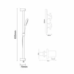 Cross Polished Chrome Concealed Twin Thermostatic Shower Valve And Sark Slide Rail Kit With Round Elbow - 1 Outlet 12 Cross Polished Chrome Concealed Twin Thermostatic Shower Valve And Sark Slide Rail Kit With Round Elbow - 1 Outlet -Wholesaledomestic Shop cross polished chrome concealed twin thermostatic shower valve and sark slide rail kit with round elbow line side 77428.1678114076