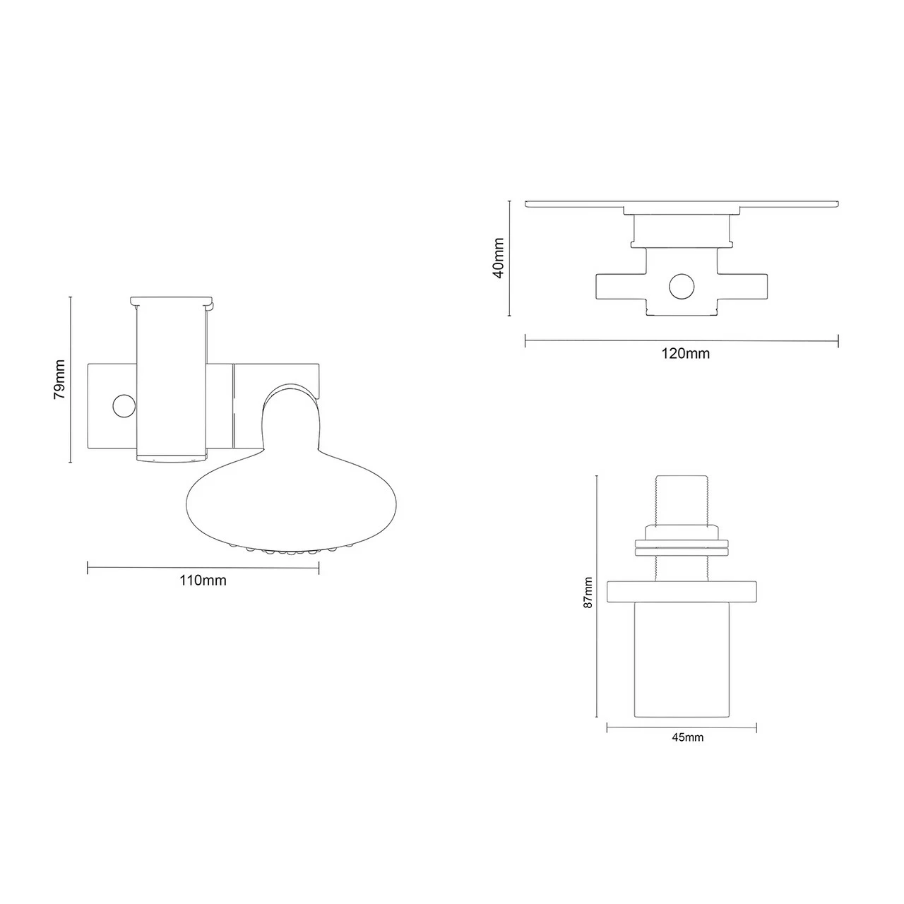 Cross Polished Chrome Concealed Twin Thermostatic Shower Valve And Sark Slide Rail Kit With Round Elbow - 1 Outlet 8 Cross Polished Chrome Concealed Twin Thermostatic Shower Valve And Sark Slide Rail Kit With Round Elbow - 1 Outlet - Image 6