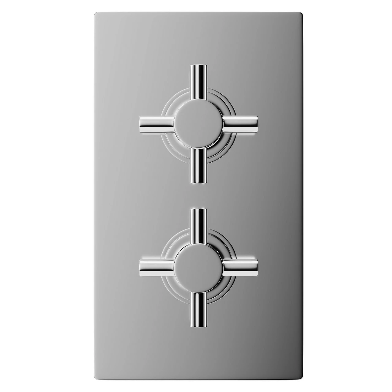 Cross Polished Chrome Concealed Twin Thermostatic Shower Valve - 1 Outlet 4 Cross Polished Chrome Concealed Twin Thermostatic Shower Valve - 1 Outlet - Image 2