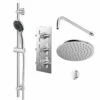 Windsor. Cross Polished Chrome Triple Thermostatic Valve Mixer Shower With Round Fixed Head And Clyde Shower Slide Rail Kit - 2 Outlet 2 Windsor. Cross Polished Chrome Triple Thermostatic Valve Mixer Shower With Round Fixed Head And Clyde Shower Slide Rail Kit - 2 Outlet -Wholesaledomestic Shop cross polished chrome triple thermostatic valve mixer shower with round fixed head and clyde shower slide rail kit right 10428.1652445380