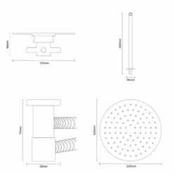 Cross Polished Chrome Triple Thermostatic Valve Mixer Shower With Round Fixed Head And Square Handset Outlet Holder - 2 Outlet 12 Cross Polished Chrome Triple Thermostatic Valve Mixer Shower With Round Fixed Head And Square Handset Outlet Holder - 2 Outlet -Wholesaledomestic Shop cross polished chrome triple thermostatic valve mixer shower with round fixed head and square handset outlet holder line top 32105.1652445376