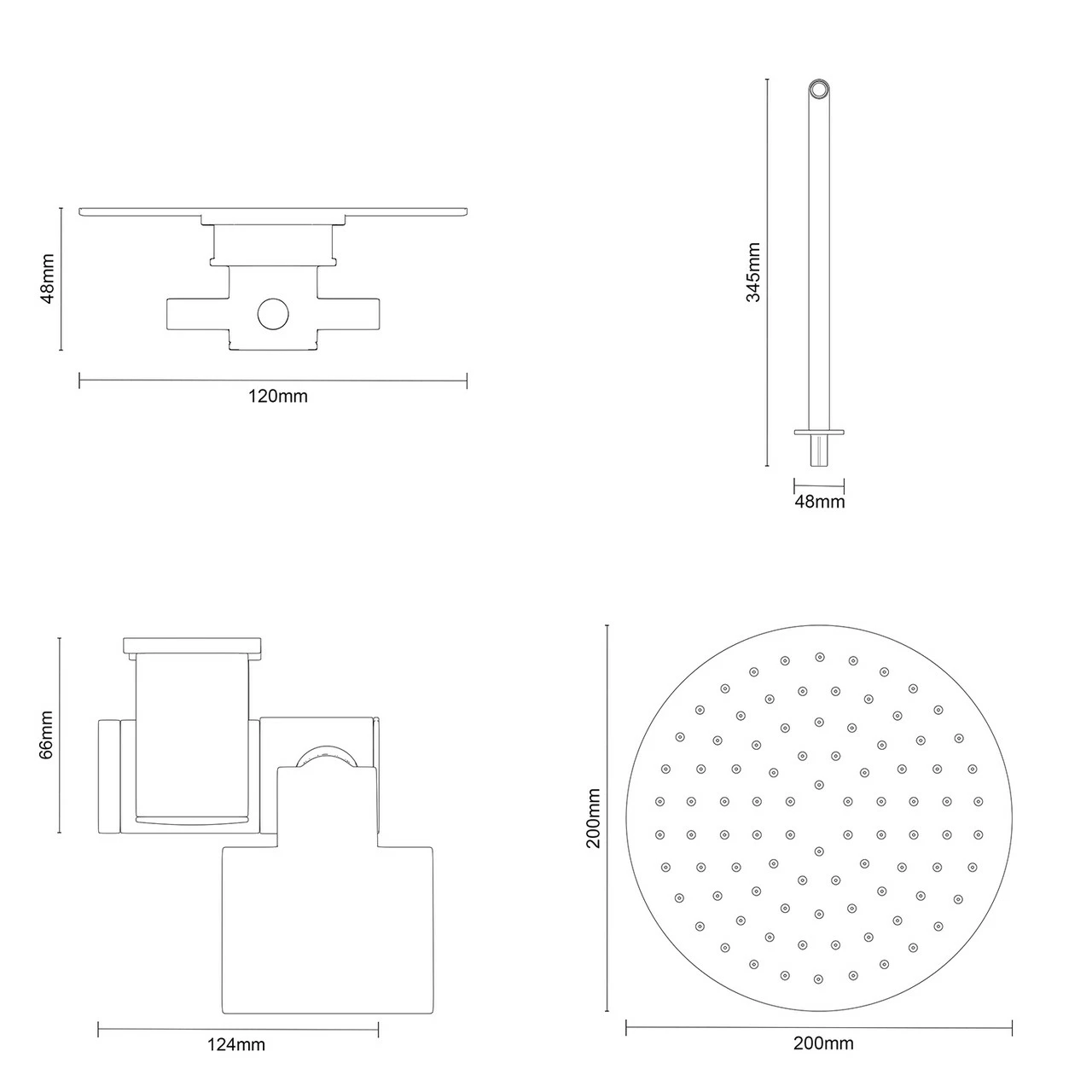 Cross Polished Chrome Triple Thermostatic Valve Mixer Shower With Round Fixed Head And Thames Shower Slide Rail Kit - 2 Outlet 7 Cross Polished Chrome Triple Thermostatic Valve Mixer Shower With Round Fixed Head And Thames Shower Slide Rail Kit - 2 Outlet - Image 5