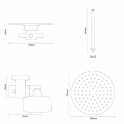Cross Polished Chrome Triple Thermostatic Valve Mixer Shower With Round Fixed Head And Tyne Shower Slide Rail Kit - 2 Outlet 12 Cross Polished Chrome Triple Thermostatic Valve Mixer Shower With Round Fixed Head And Tyne Shower Slide Rail Kit - 2 Outlet -Wholesaledomestic Shop cross polished chrome triple thermostatic valve mixer shower with round fixed head and tyne shower slide rail kit line top 10847.1652445379