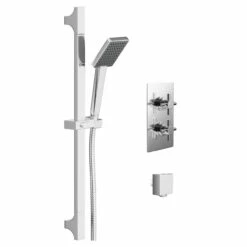 Cross Polished Chrome Twin Thermostatic Valve Mixer Shower With Severn Slide Rail Kit And Square Shower Elbow - 1 Outlet 10 Cross Polished Chrome Twin Thermostatic Valve Mixer Shower With Severn Slide Rail Kit And Square Shower Elbow - 1 Outlet -Wholesaledomestic Shop cross polished chrome twin thermostatic valve mixer shower with severn slide rail kit and square shower elbow left 19567.1652445399