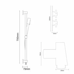 Cross Polished Chrome Twin Thermostatic Valve Mixer Shower With Tyne Slide Rail Kit And Round Shower Elbow - 1 Outlet -Wholesaledomestic Shop cross polished chrome twin thermostatic valve mixer shower with tyne slide rail kit and round shower elbow line side 05442.1652445400