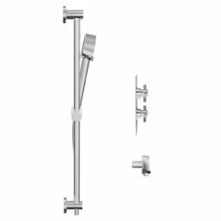 Cross Polished Chrome Twin Thermostatic Valve Mixer Shower With Tyne Slide Rail Kit And Round Shower Elbow - 1 Outlet -Wholesaledomestic Shop cross polished chrome twin thermostatic valve mixer shower with tyne slide rail kit and round shower elbow side 78901.1652445400