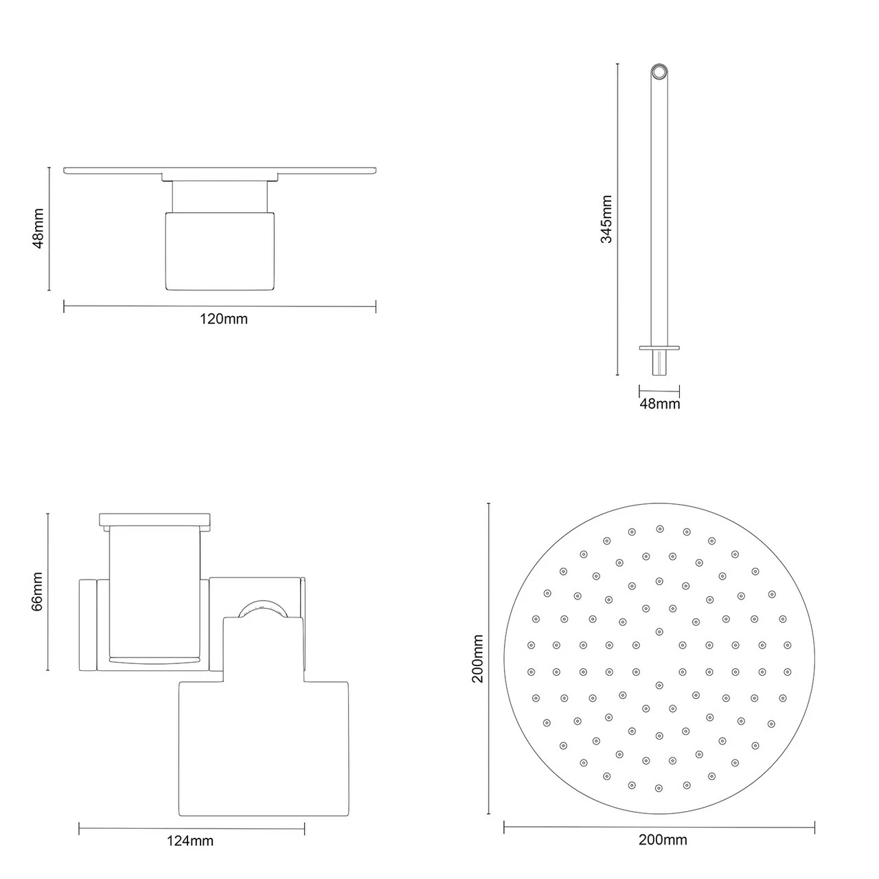 Cubix Polished Chrome Triple Thermostatic Valve Mixer Shower With Round Fixed Head And Thames Shower Slide Rail Kit - 2 Outlet 7 Cubix Polished Chrome Triple Thermostatic Valve Mixer Shower With Round Fixed Head And Thames Shower Slide Rail Kit - 2 Outlet - Image 5