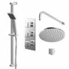Cubix Polished Chrome Triple Thermostatic Valve Mixer Shower With Round Fixed Head And Thames Shower Slide Rail Kit - 2 Outlet 1 Cubix Polished Chrome Triple Thermostatic Valve Mixer Shower With Round Fixed Head And Thames Shower Slide Rail Kit - 2 Outlet -Wholesaledomestic Shop cubix polished chrome triple thermostatic valve mixer shower with round fixed head and thames shower slide rail kit right 89047.1652445387