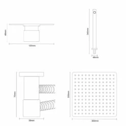 Cubix Polished Chrome Triple Thermostatic Valve Mixer Shower With Thin Square Fixed Head And Square Handset Outlet Holder - 2 Outlet 13 Cubix Polished Chrome Triple Thermostatic Valve Mixer Shower With Thin Square Fixed Head And Square Handset Outlet Holder - 2 Outlet -Wholesaledomestic Shop cubix polished chrome triple thermostatic valve mixer shower with square fixed head and square handset outlet holder line top 07804.1666623072