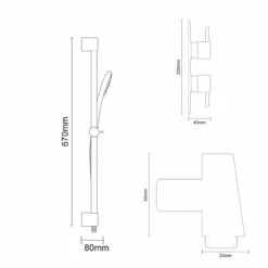 Cubix Polished Chrome Twin Thermostatic Valve Mixer Shower With Avon Slide Rail Kit And Round Shower Elbow - 1 Outlet 13 Cubix Polished Chrome Twin Thermostatic Valve Mixer Shower With Avon Slide Rail Kit And Round Shower Elbow - 1 Outlet -Wholesaledomestic Shop cubix polished chrome twin thermostatic valve mixer shower with avon slide rail kit and round shower elbow line side 60934.1652445405