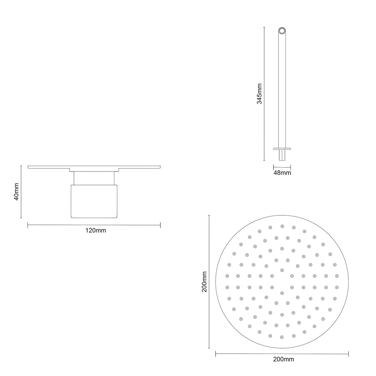 Cubix Polished Chrome Twin Thermostatic Valve Mixer Shower With Round Shower Head And Wall Arm - 1 Outlet - Image 5