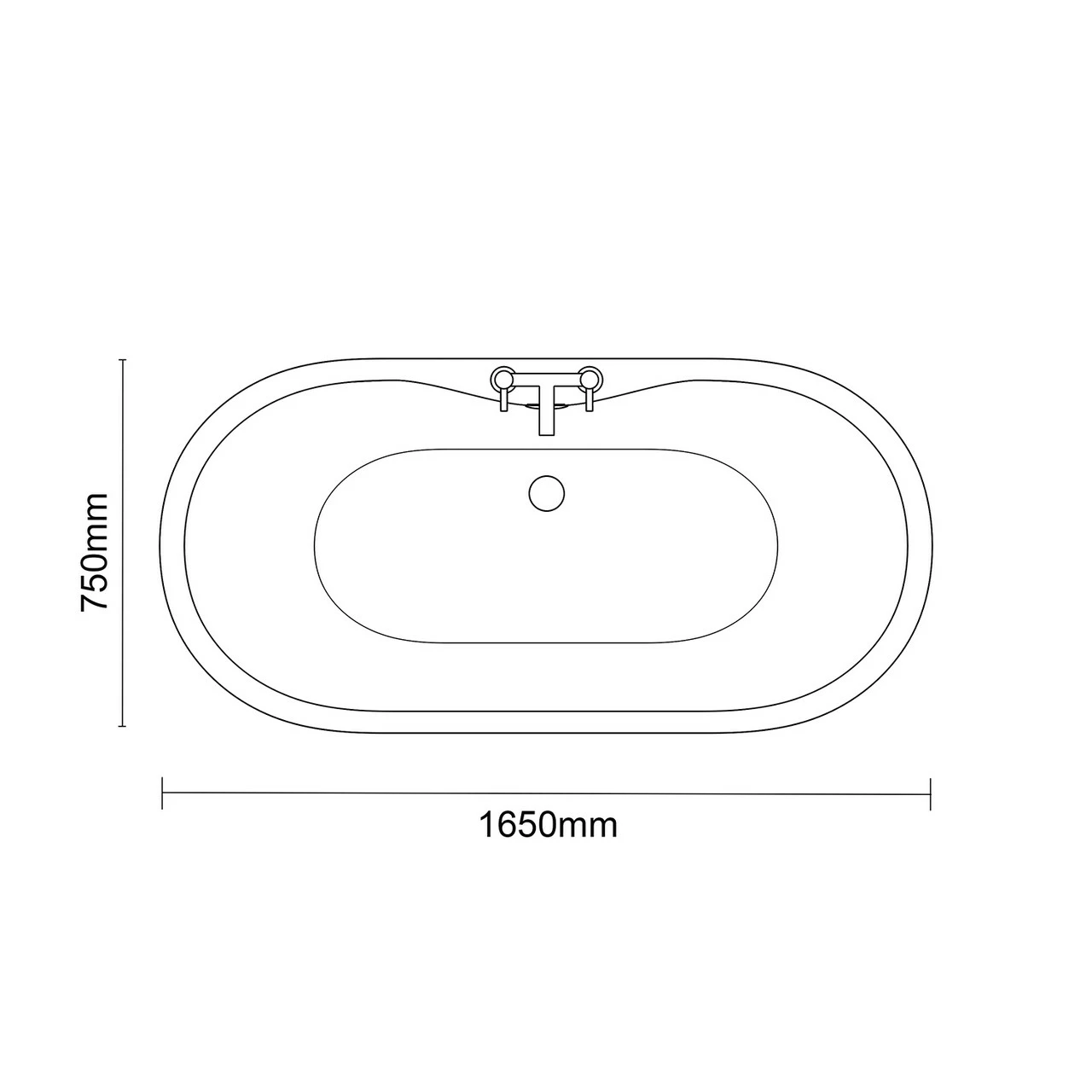 Florence White 1650mm X 750mm Double Ended Freestanding Bath 8 Florence White 1650mm X 750mm Double Ended Freestanding Bath - Image 6