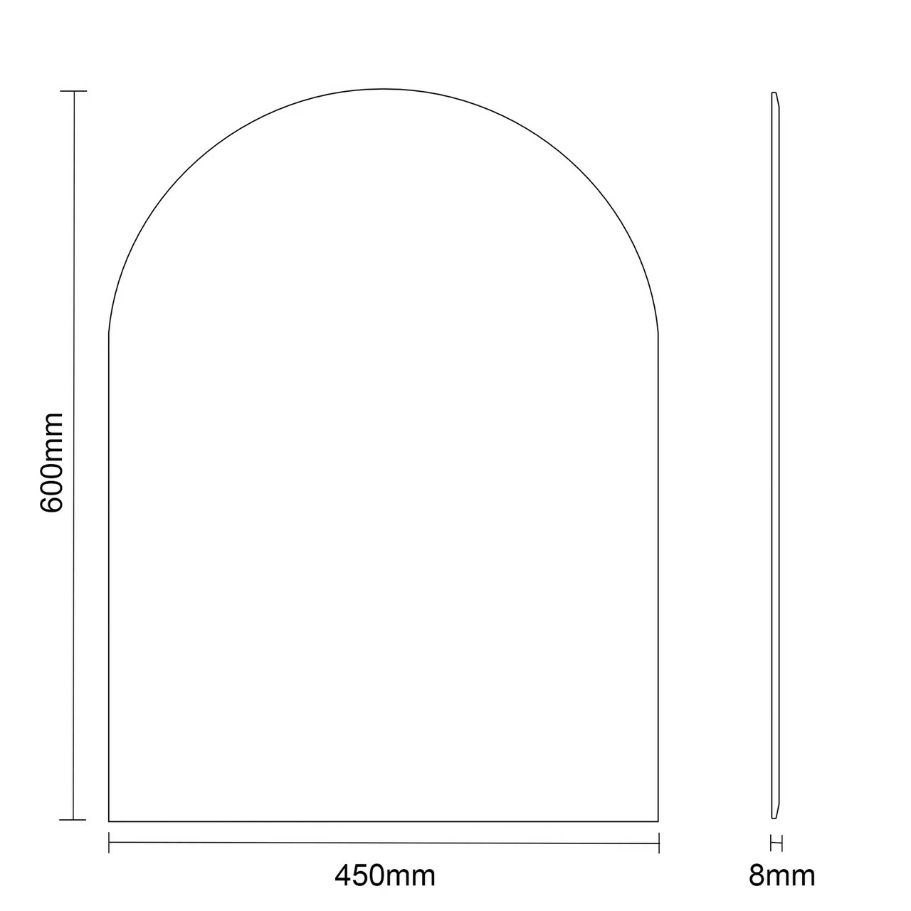 Hampton 450mm X 600mm Arched Mirror 6 Hampton 450mm X 600mm Arched Mirror - Image 4