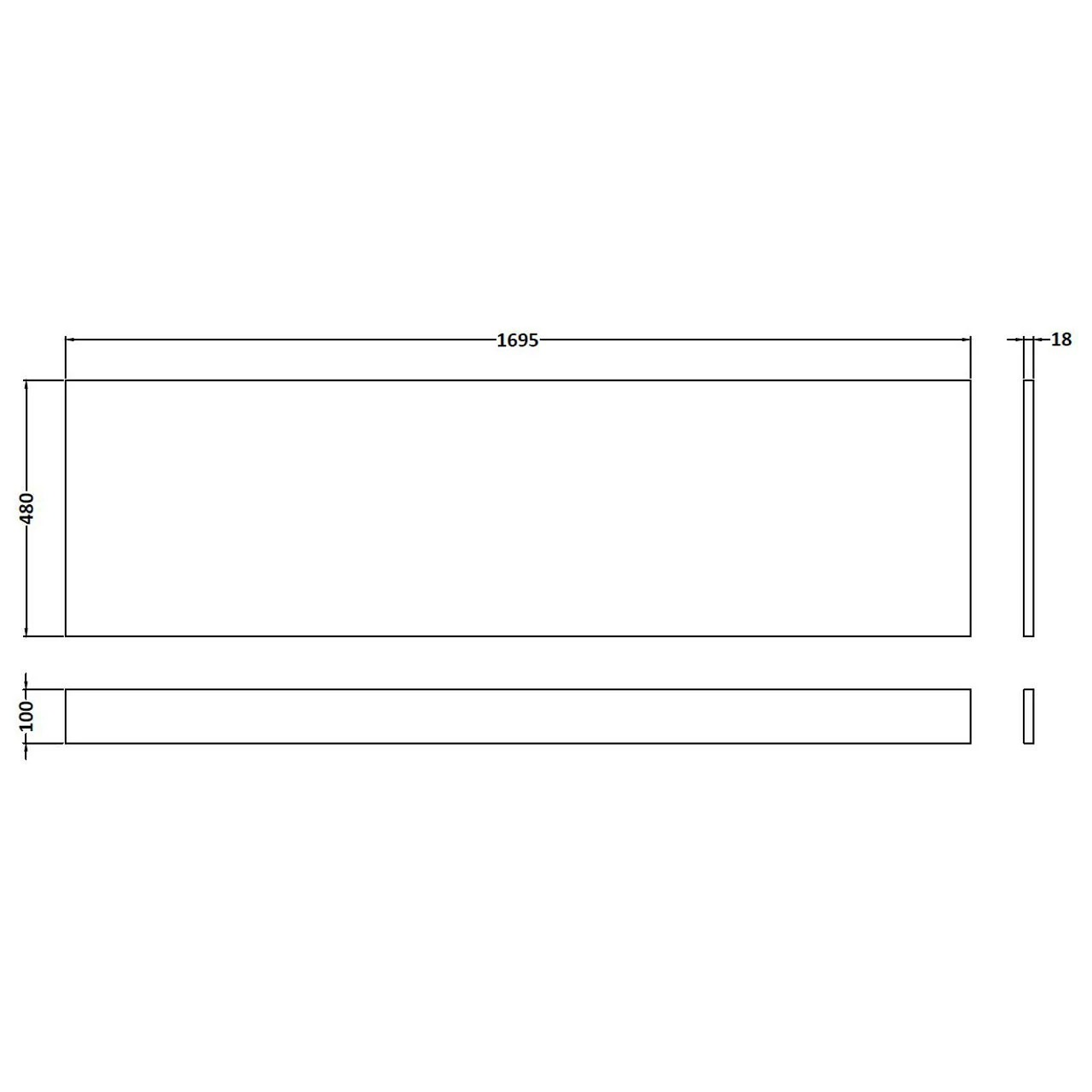 Hudson Reed Gloss Grey 1700mm Bath Front Panel With Plinth - OFF977 - Image 6